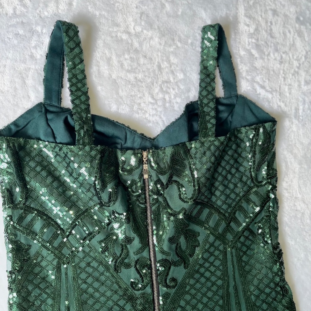 🇺🇦Lace Cocktail dress Dark Green Exclusive - Picture 9 of 11